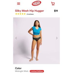 Silky Mesh Hip Hugger by Parade size S (x3!)